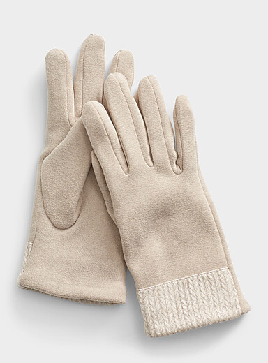 Le gant feutr&eacute; poignet tricot