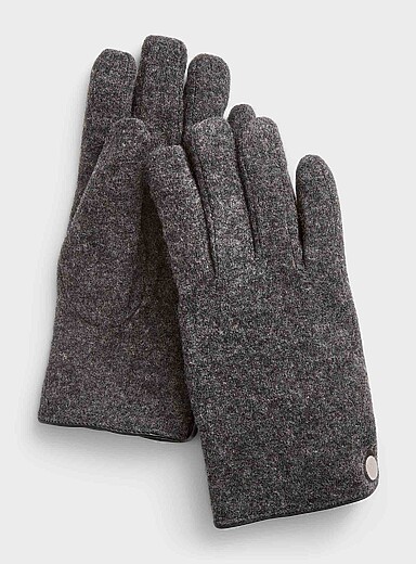 Le 31: Le gant tricot feutr&eacute; Charbon pour homme