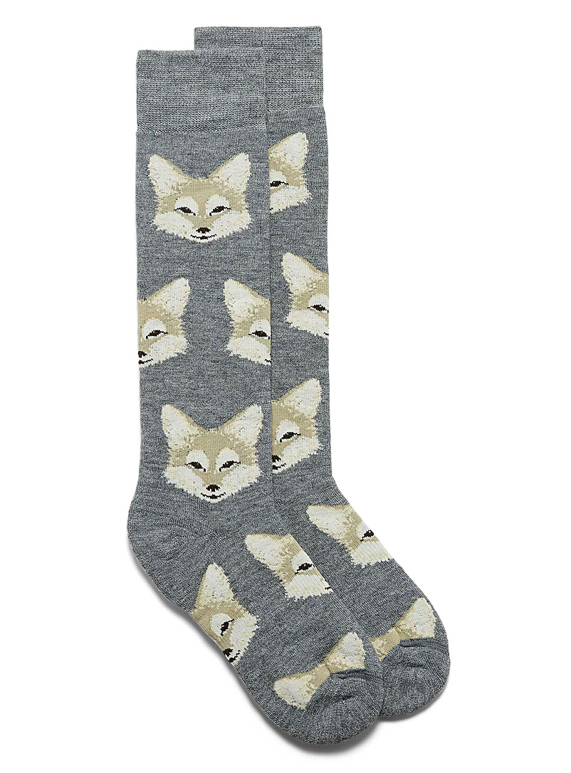 I.FIV5 Dark Grey Wild fox thermal socks for women