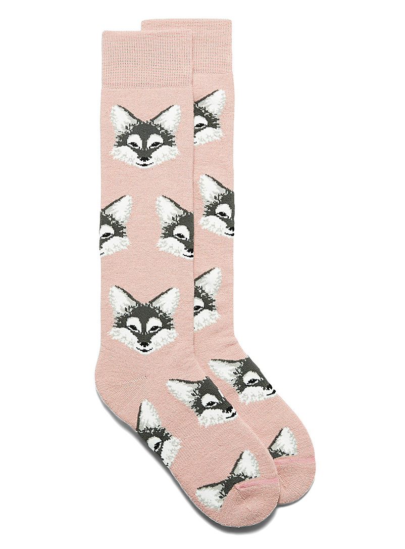I.FIV5 Pink Wild fox thermal socks for women