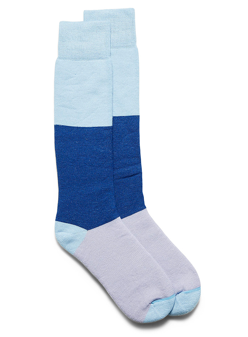 I.FIV5 Sapphire Blue Tricolour thermal socks for women