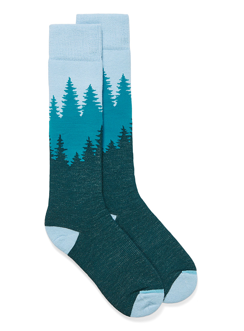 I.FIV5 Mossy Green Tricolour forest thermal socks for women
