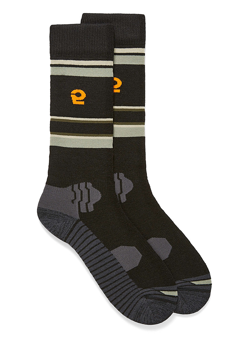 I.FIV5 Patterned Black Striped thermal socks for men