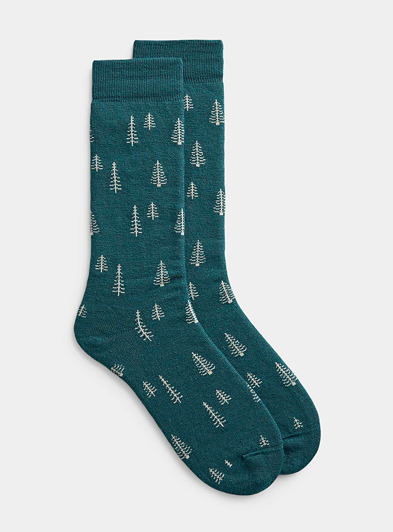 Le 31 Teal Fir tree thermal socks for men