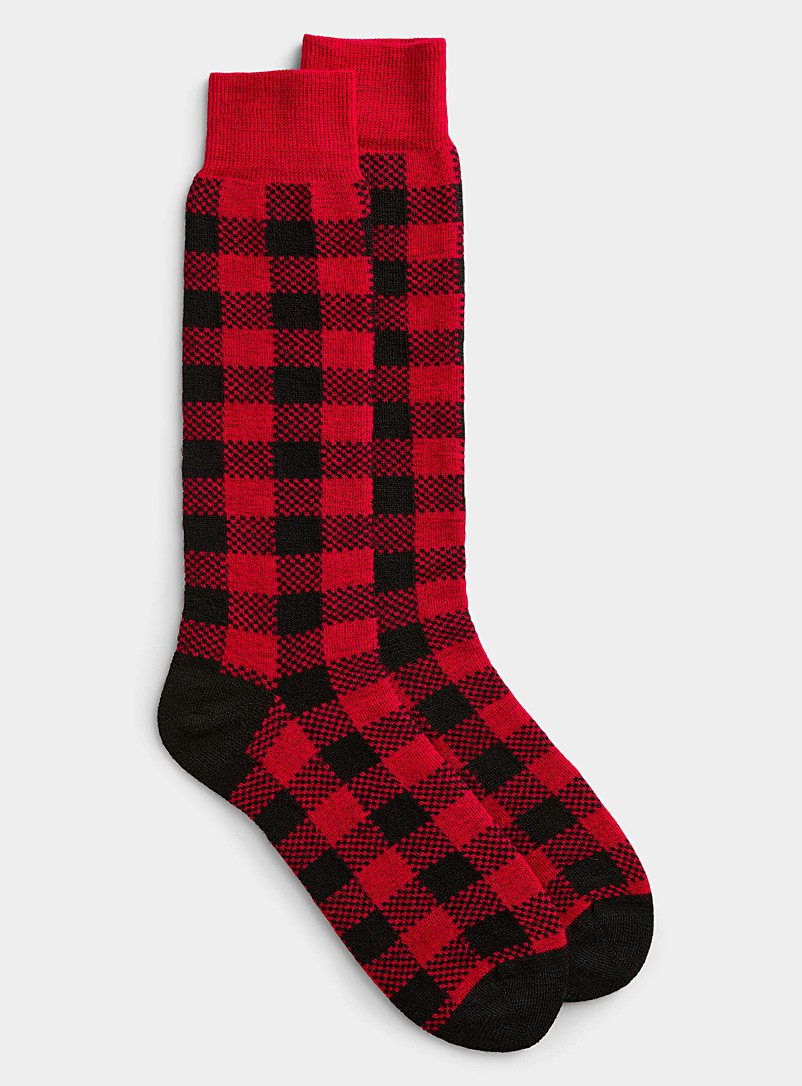 Le 31 Assorted red Hunter check thermal sock for men