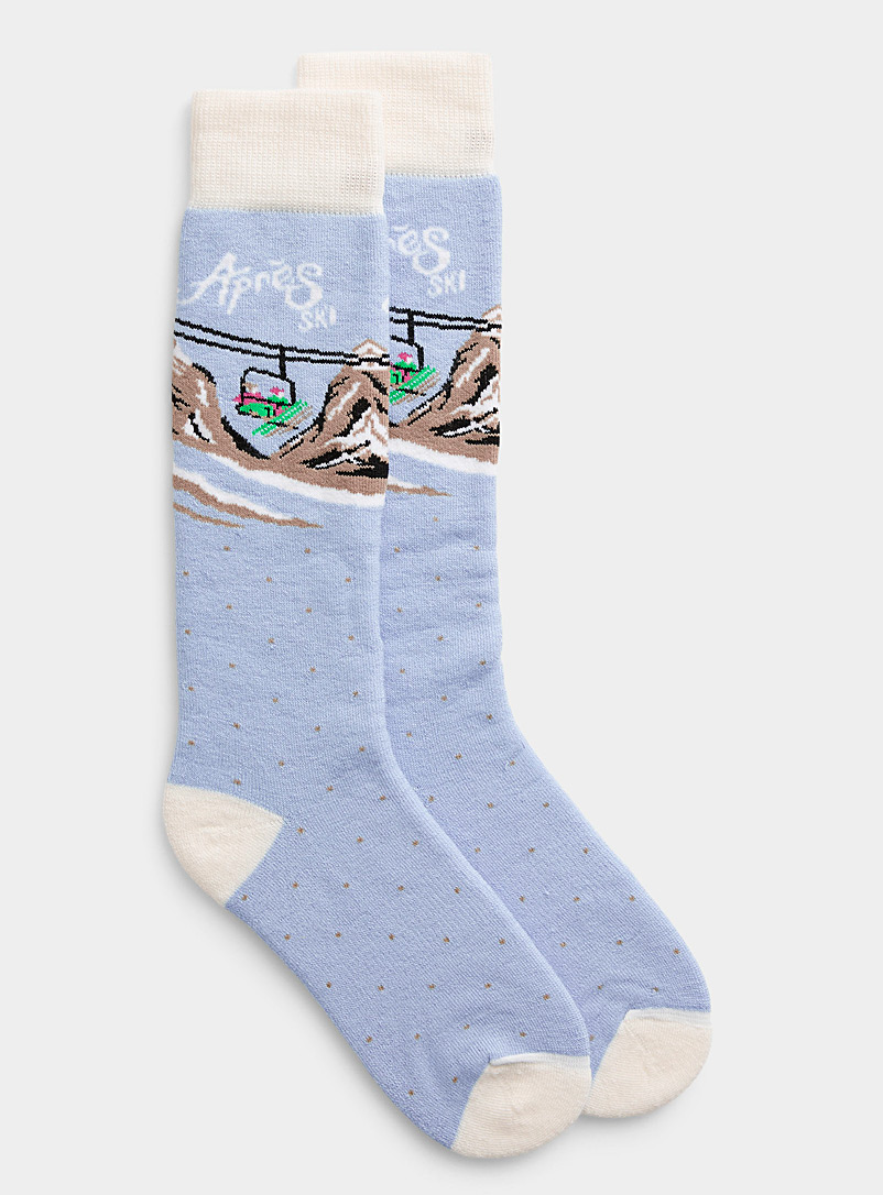 I.FIV5 Baby Blue Après-ski merino sock for women