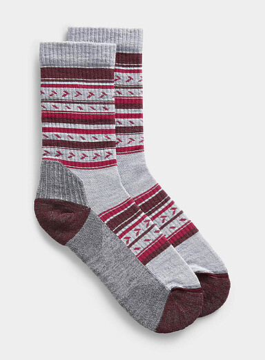 2 Paires Chaussettes Basses En Laine Mérinos (40%) - Légères Et Respirantes - Motifs Nordiques - Pour Randonnée, Quotidien - 7