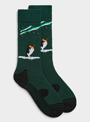 Emperor penguin merino sock