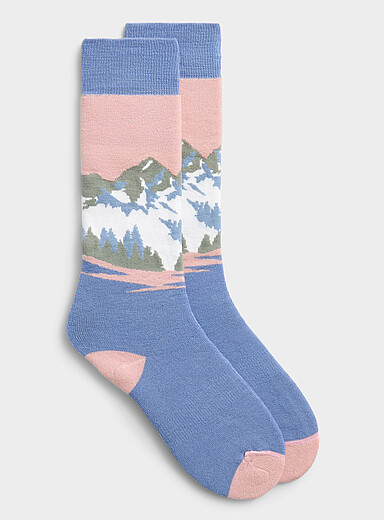 La chaussette m&eacute;rinos monts enneig&eacute;s <b> Contient 35% de laine m&eacute;rinos</b>