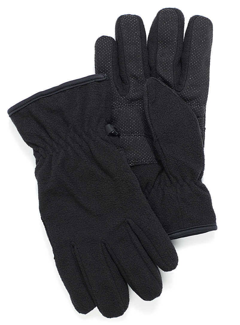 Auclair Black Polar fleece gloves for men
