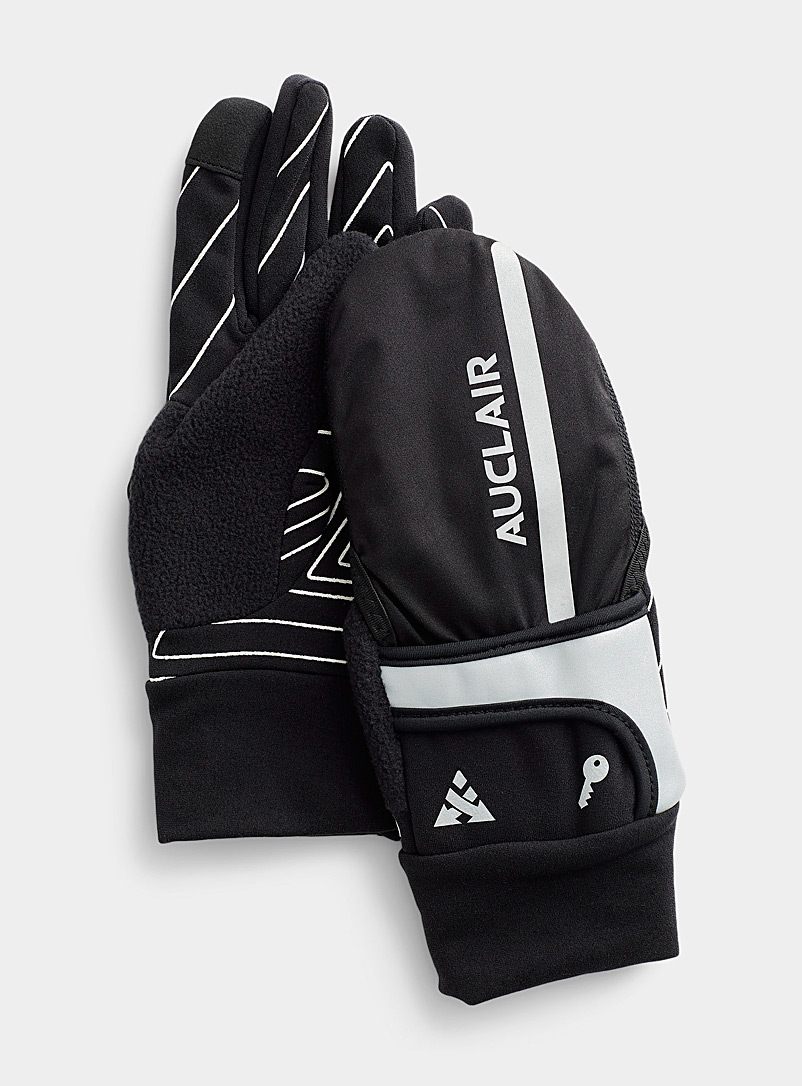 Auclair Black Impulse convertible gloves for women