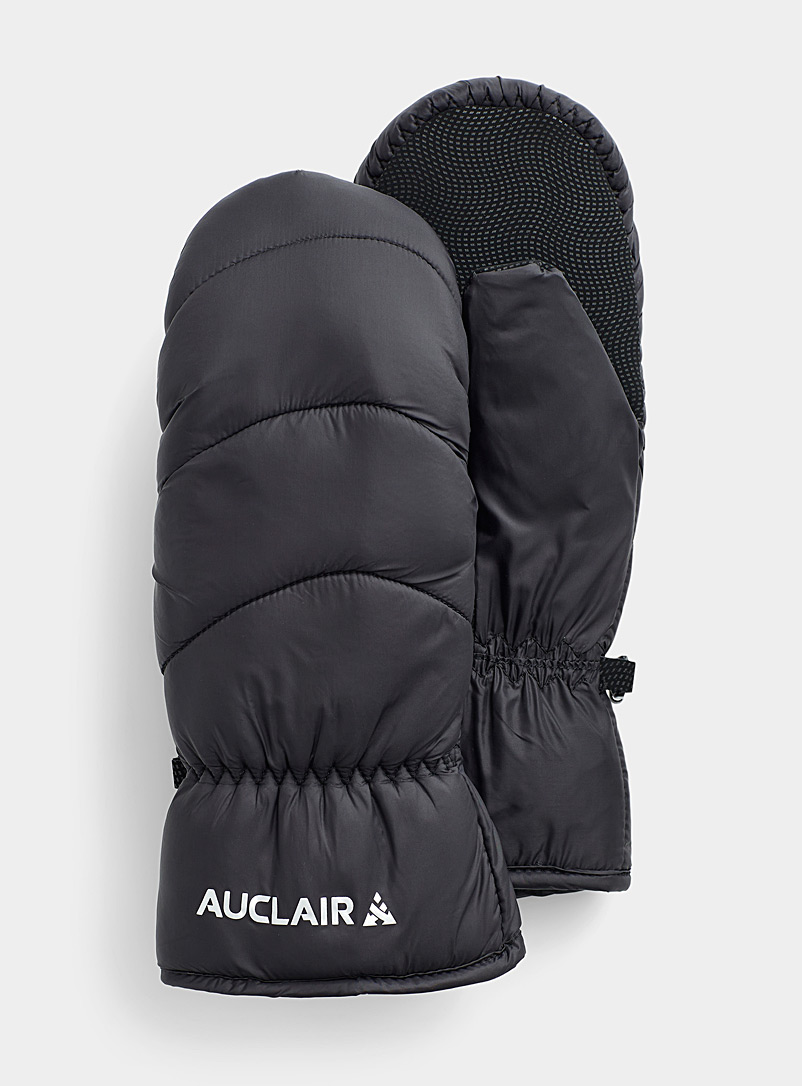 Auclair Black Sugarloaf quilted nylon mittens for women