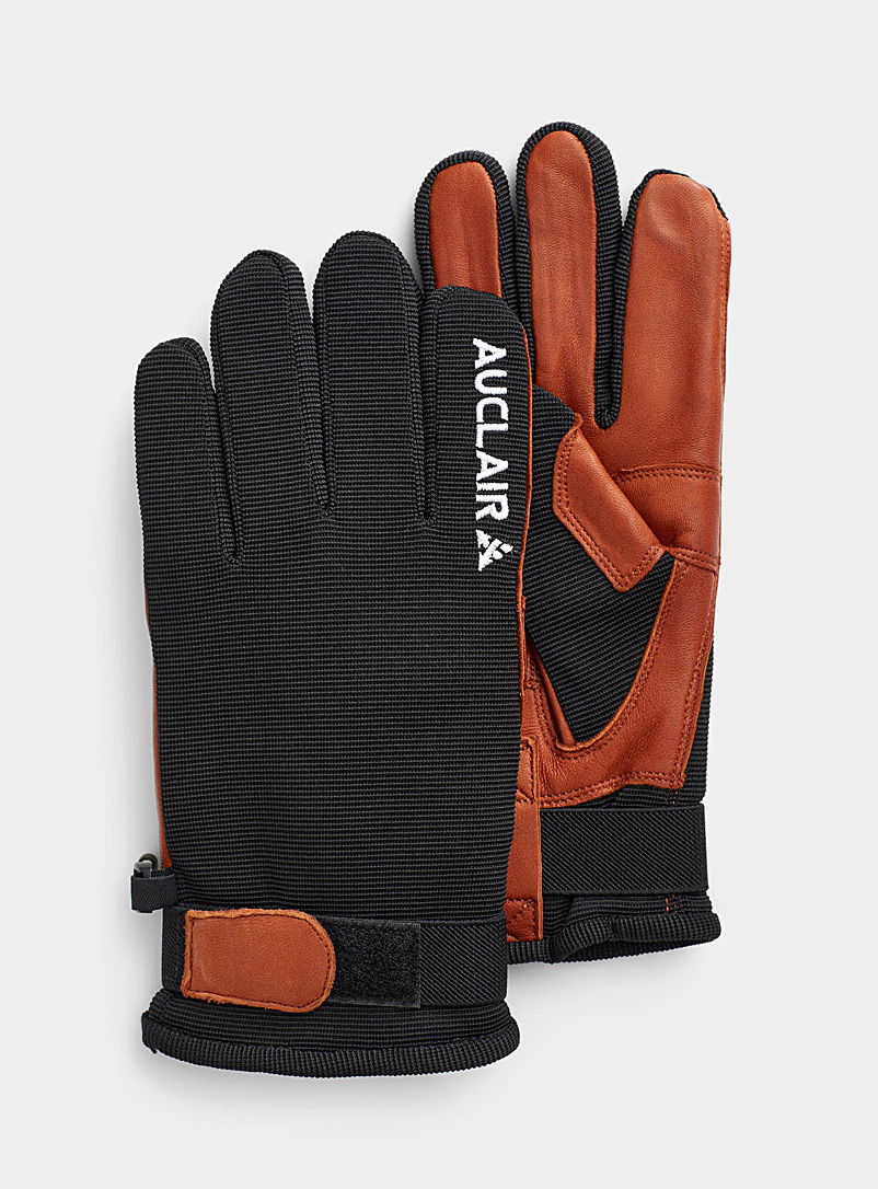 Auclair Patterned Black Soft skater gloves for men