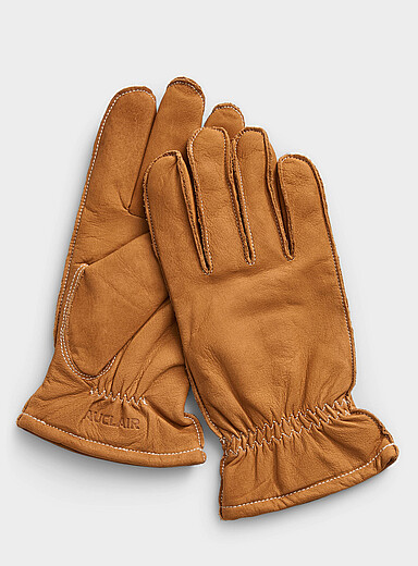 Auclair: Le gant cuir nubuck Hunter Brun clair pour homme