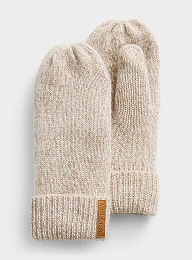 Heathered wool mittens
