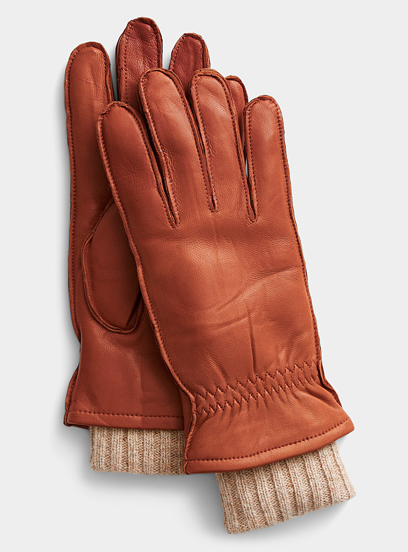 Auclair Honey Knit-lined leather gloves for women