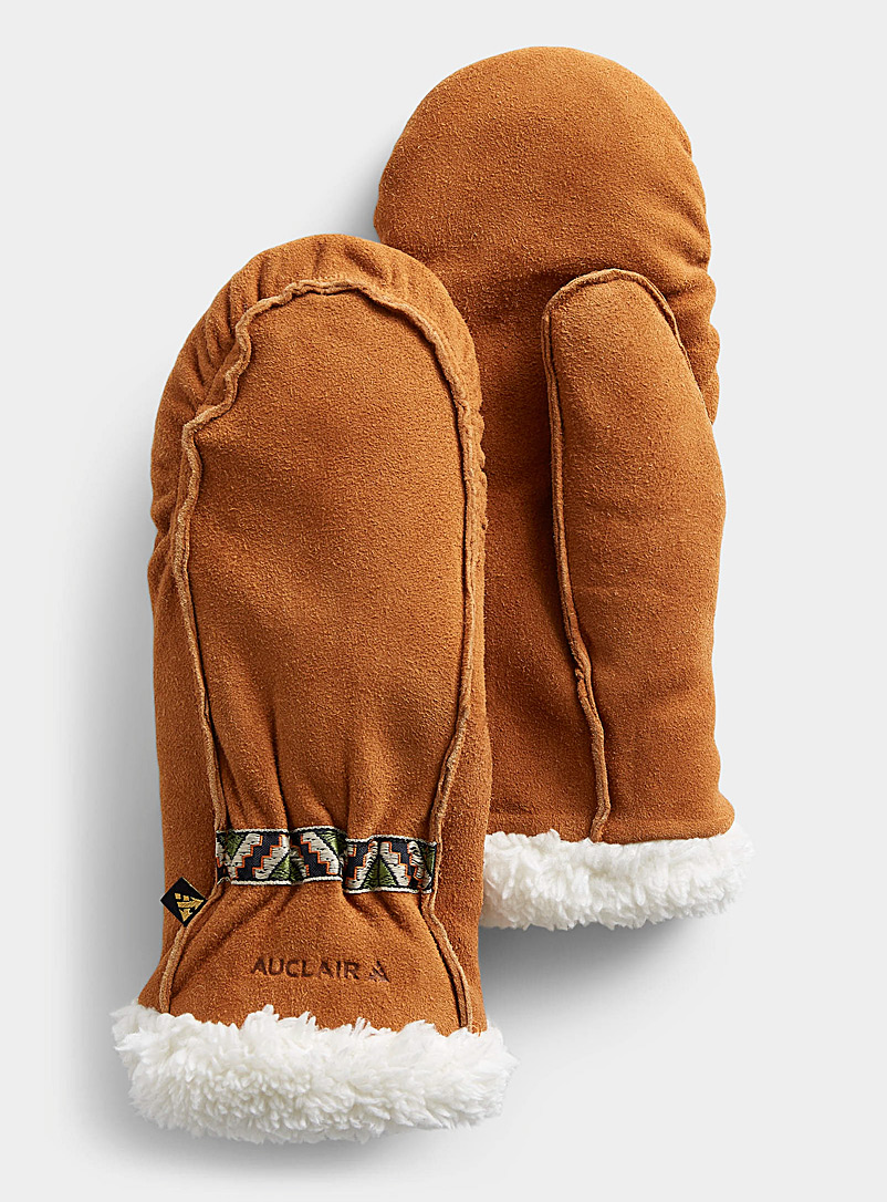 Auclair Honey Millie suede-lined mittens for women