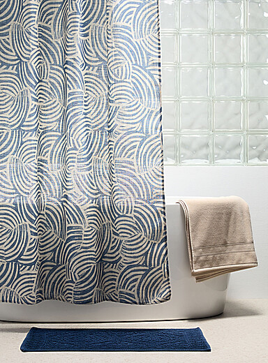 Le rideau de douche motif abstrait touche de lin