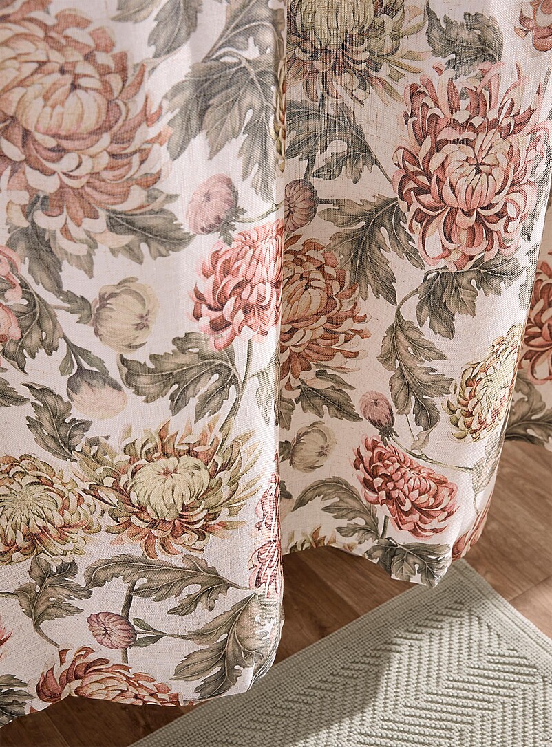 Simons Maison: Le rideau de douche chrysanth&egrave;mes touche de lin Chrysanth&egrave;mes