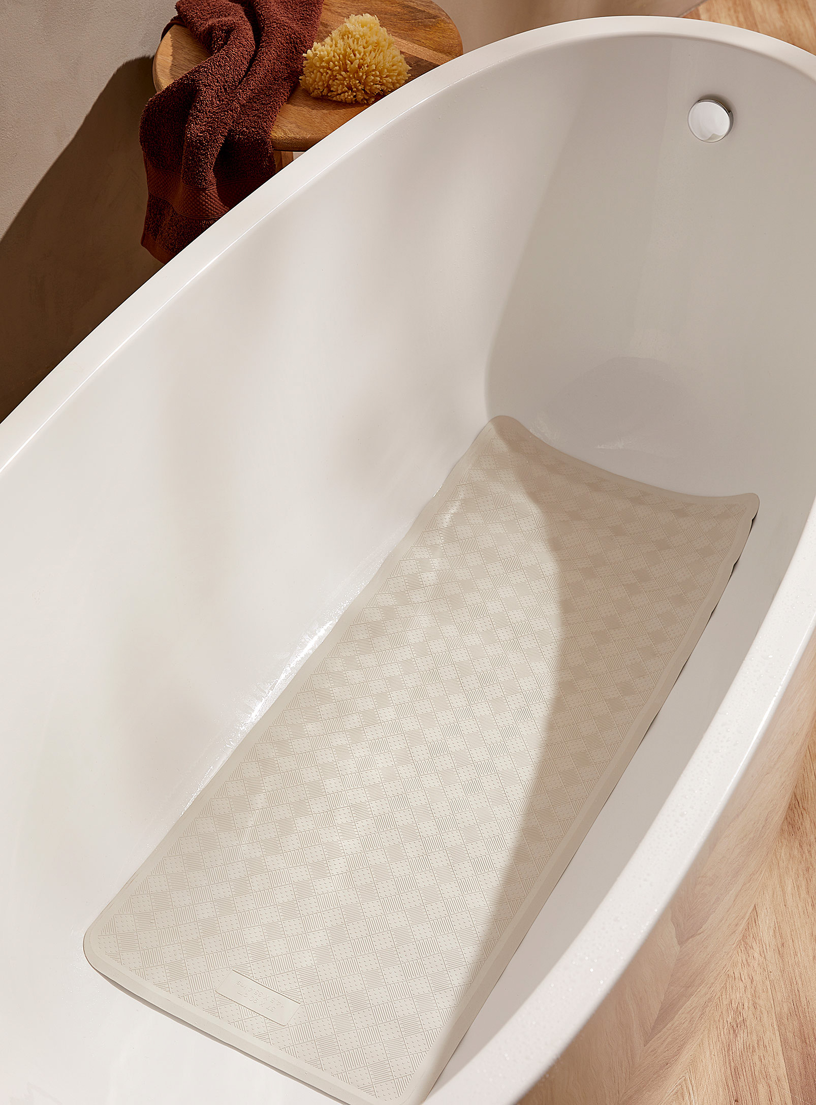 Simons Maison Rubber Grey Bath Mat 37 X 90 Cm In White