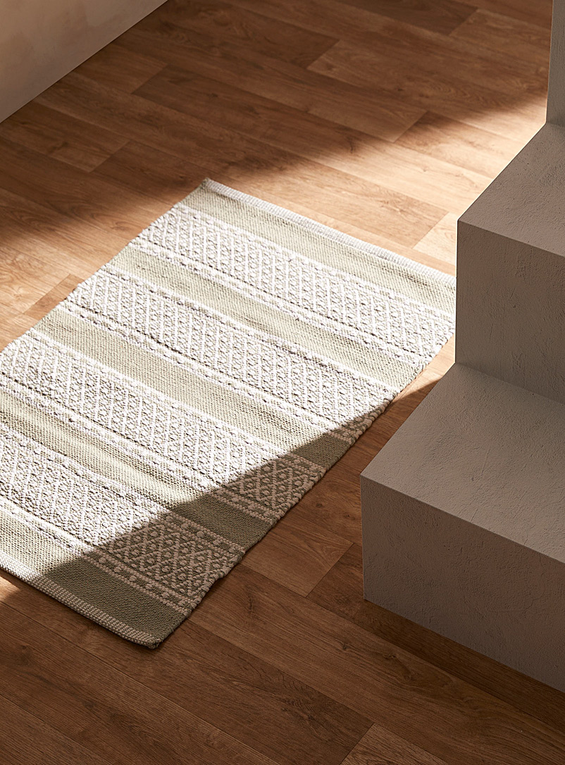 Simons Maison: Le tapis géométrie sauge 60 x 90 cm Vert à motifs