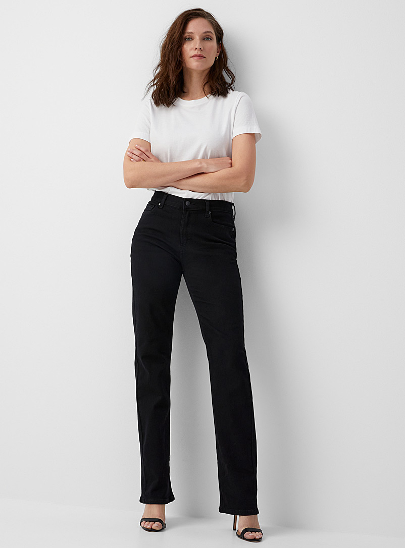 Yoga Jeans: Le jean droit Chloe noir Noir pour femme
