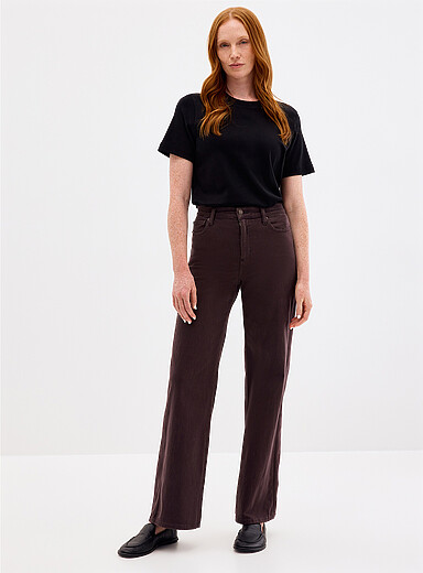Fall colour stretch jean <b>Fit: Wide leg, high rise</b>