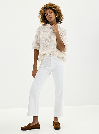 Le jean Chloe blanc <b>Coupe : jambe droite, taille mi-haute</b>