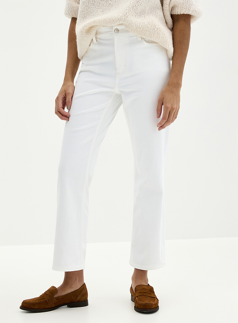 Yoga Jeans: Le jean Chloe blanc <b>Coupe : jambe droite, taille mi-haute</b> Blanc pour femme