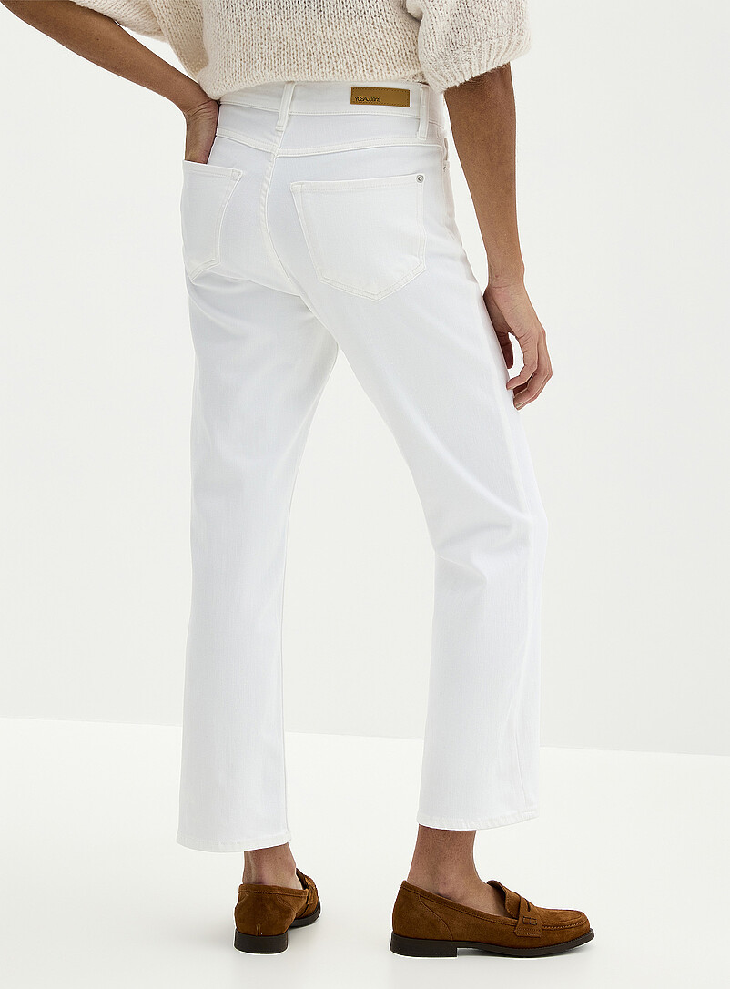 Yoga Jeans: Le jean Chloe blanc <b>Coupe : jambe droite, taille mi-haute</b> Blanc pour femme