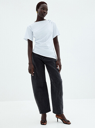 Megan dark-grey jean <b>Fit: balloon leg, mid-rise style</b>