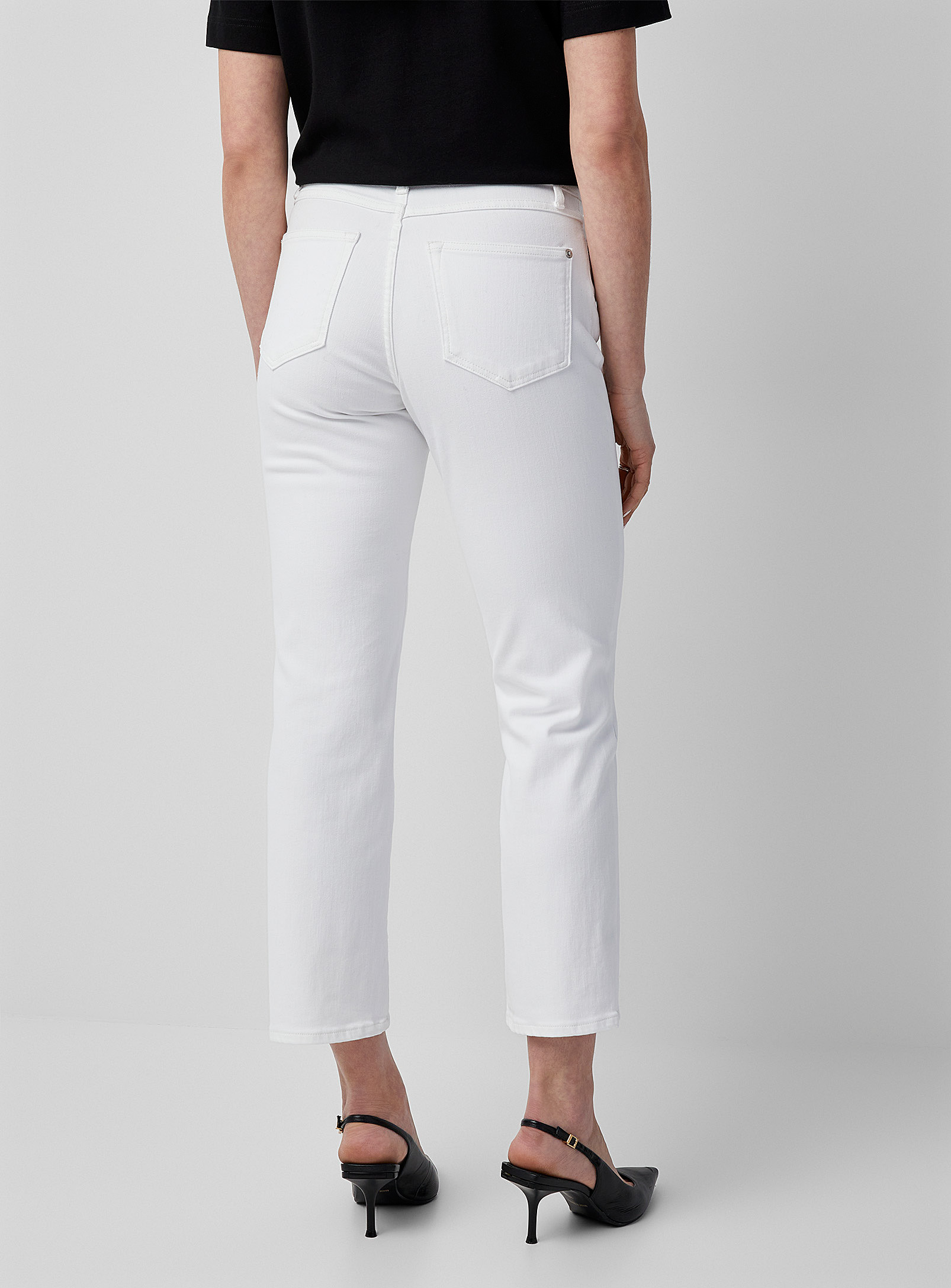 Yoga Jeans - Le jean droit court Chloe blanc