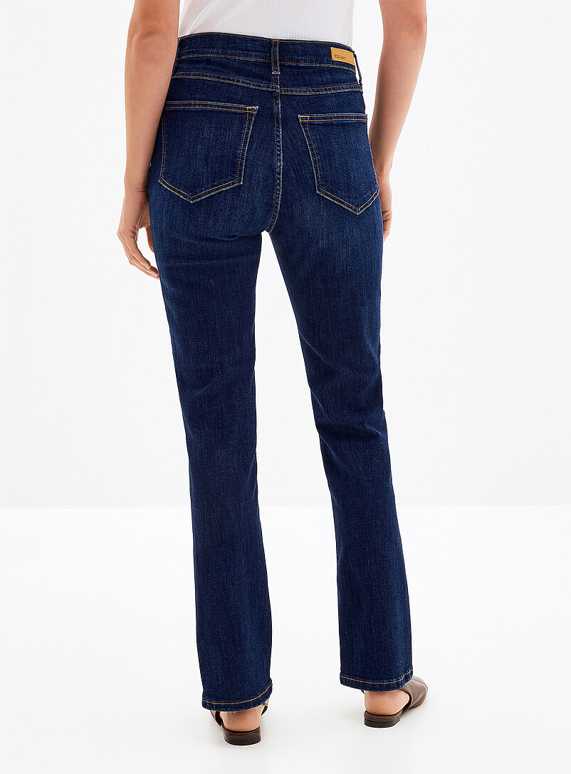 Emily dark-indigo jean Fit: Straight leg, high rise product image 3