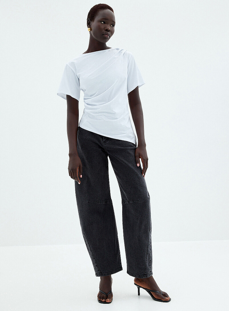Megan dark-grey jean Fit: balloon leg, mid-rise style product image (primary)