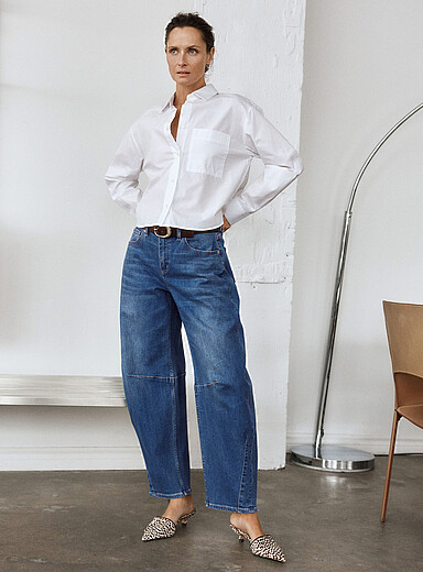 Malia Medium-indigo barrel jean product image 2