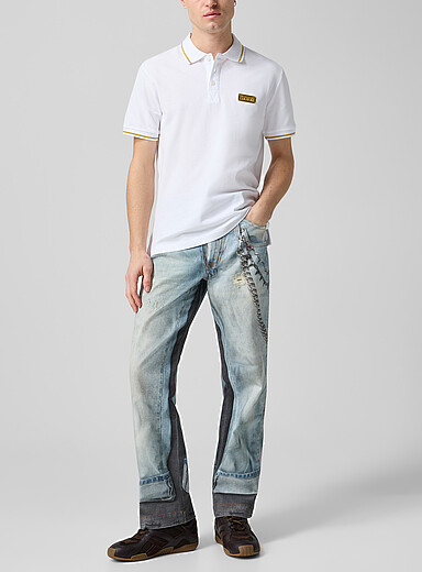 Versace Jeans Couture: Le jean trompe-l'&oelig;il effet superpos&eacute; Bleu pour homme