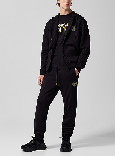 Versace Jeans Couture: Le jogger &eacute;cusson dor&eacute; Noir pour homme