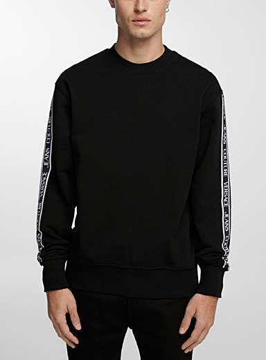 Versace Jeans Couture Black Signature sleeve bands sweatshirt for men