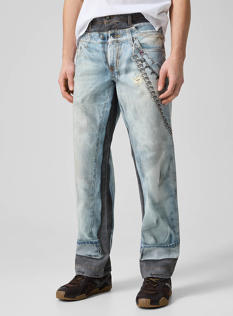 Overlaid effect trompe-l'oeil jean product image 2