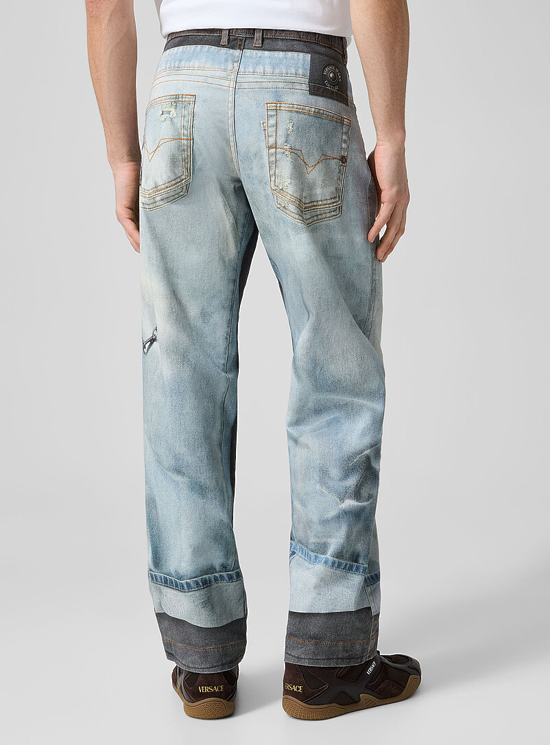 Overlaid effect trompe-l'oeil jean product image 3