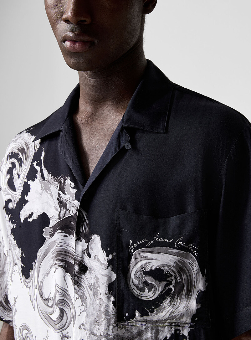 Baroque wave satiny camp shirt product image 2