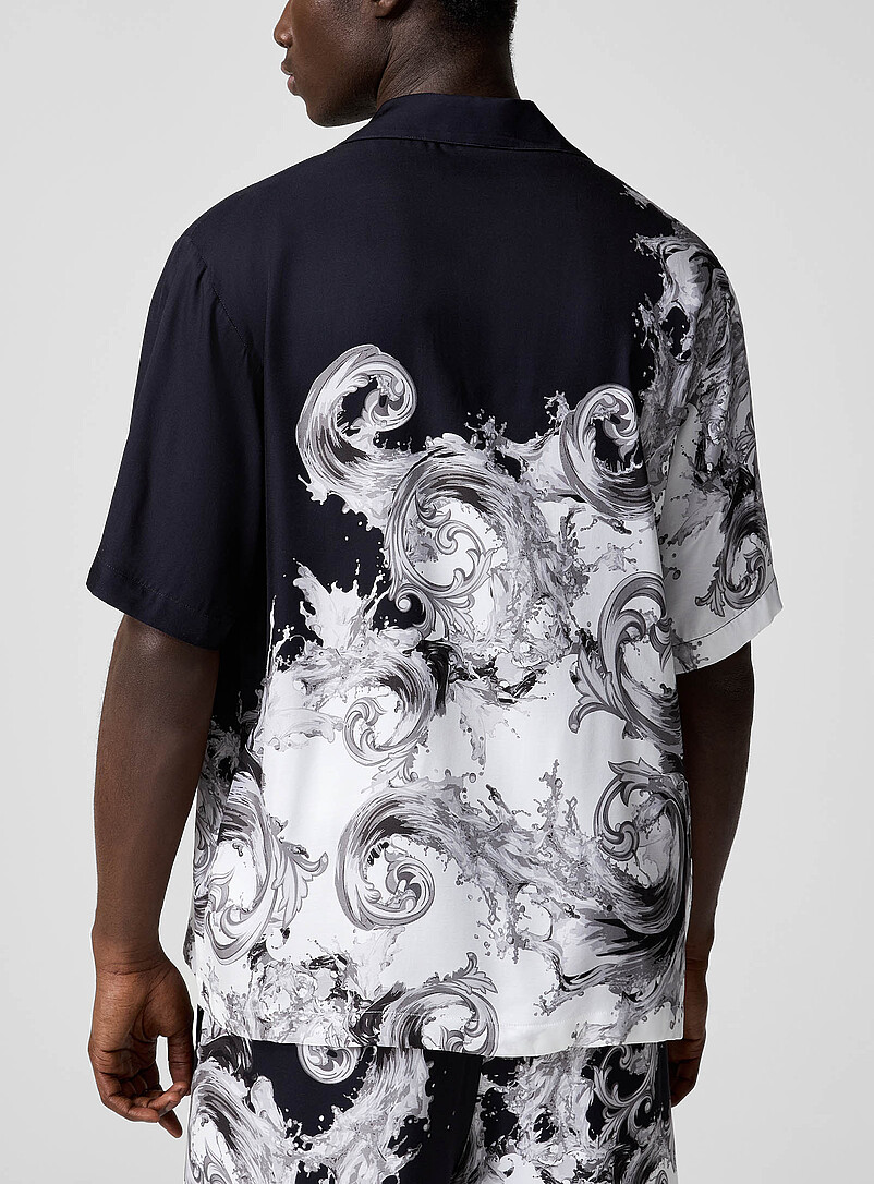 Baroque wave satiny camp shirt product image 3