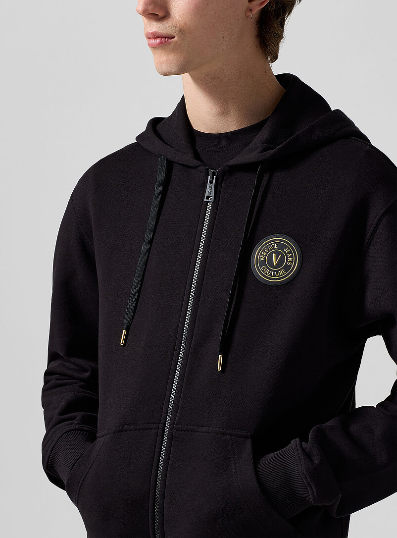 Golden patch zipped hoodie product image 2