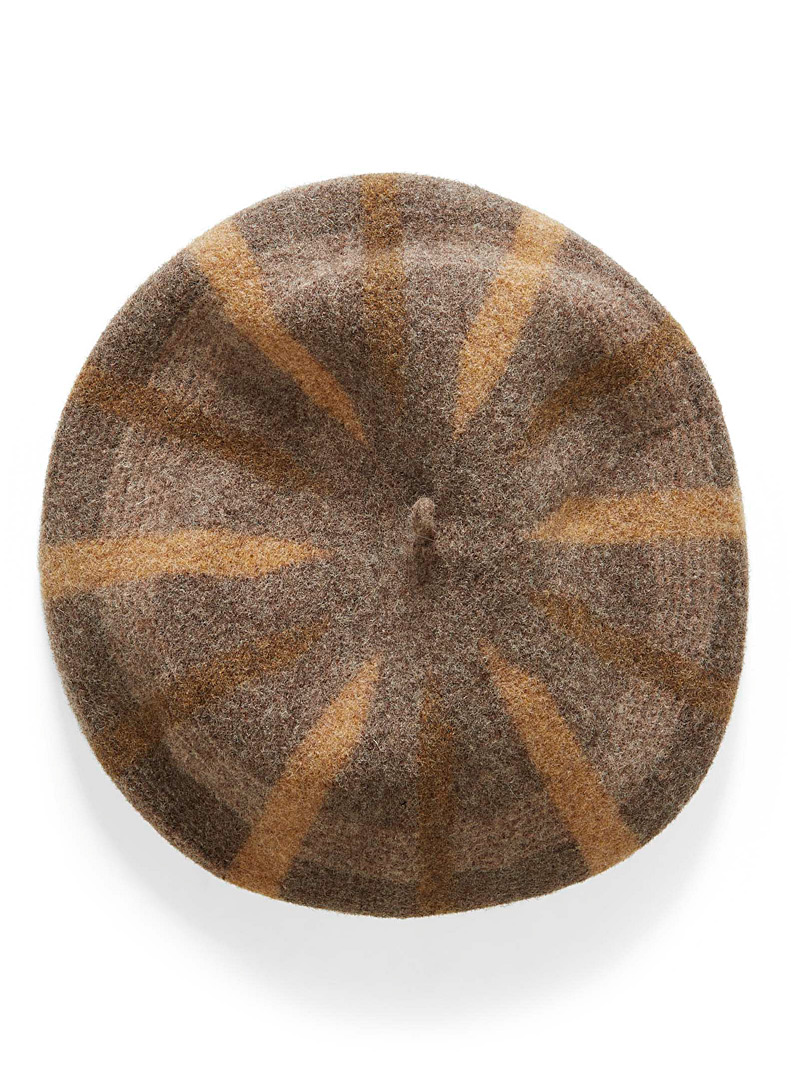 Canadian Hat Brown Check wool beret for women