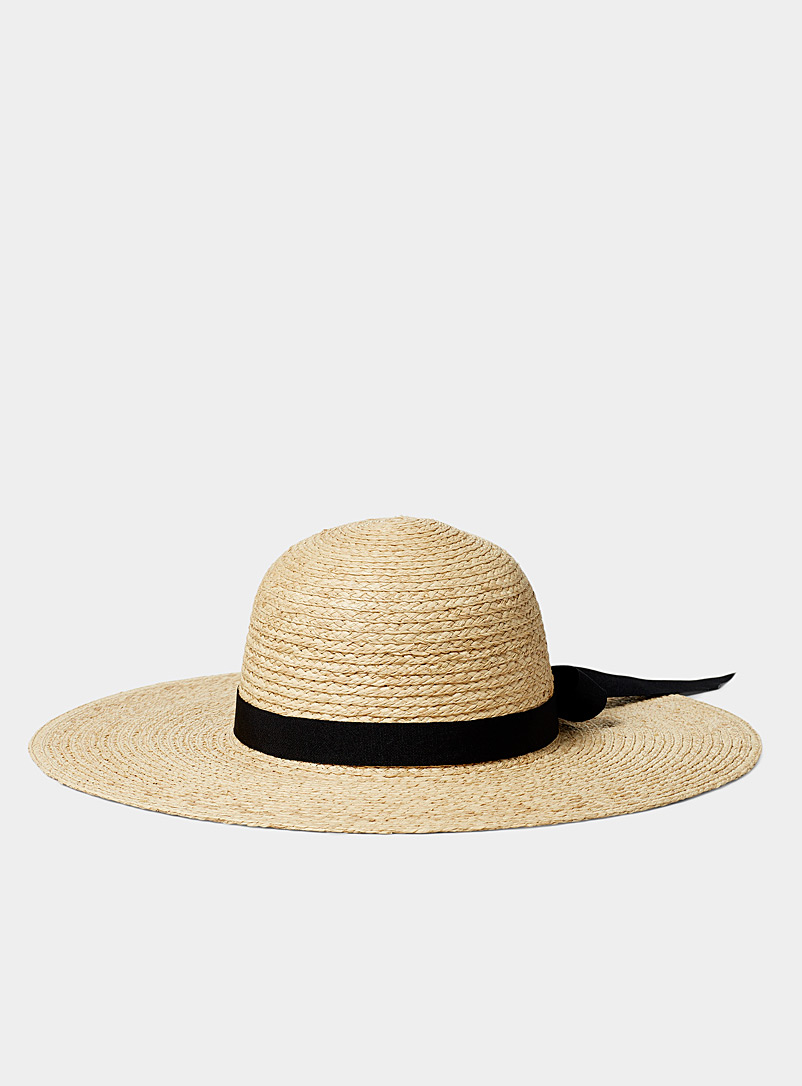 Canadian Hat Ivory/Cream Beige Raffia wide-brimmed hat for women