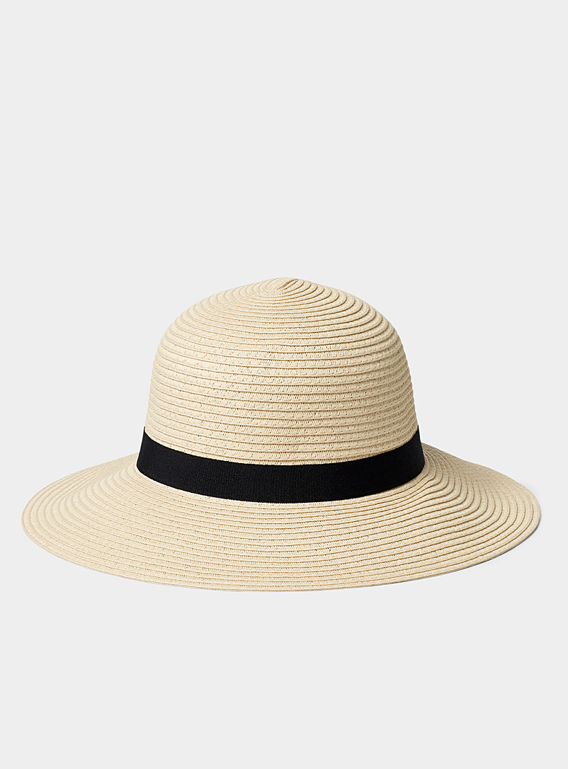 Canadian Hat Cream Beige Paper straw wide-brimmed hat for women