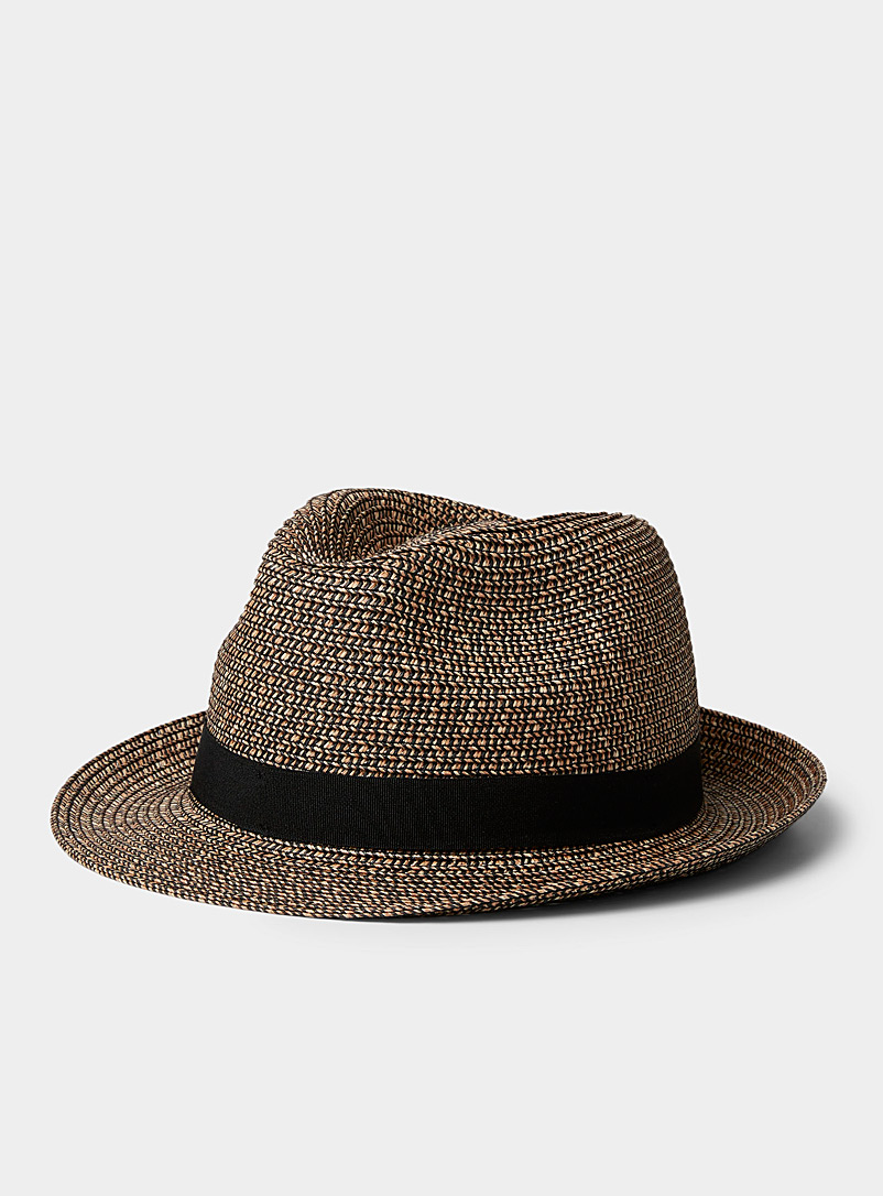 Canadian Hat Brown Fulie two-tone straw trilby for women