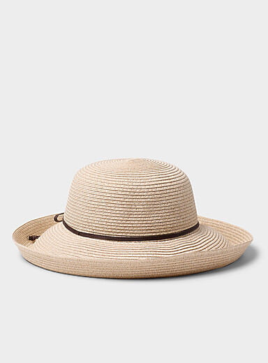 Cuff and bow straw cloche