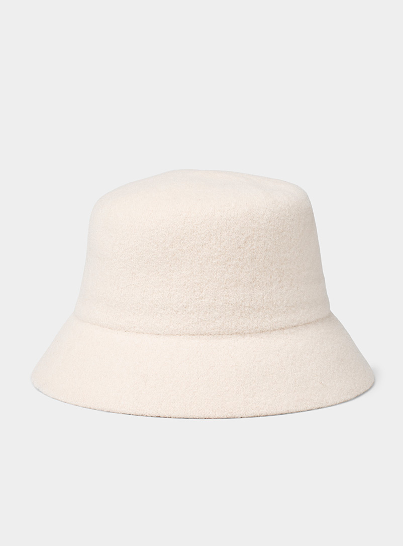 Canadian Hat Ivory White Felt bucket hat for women