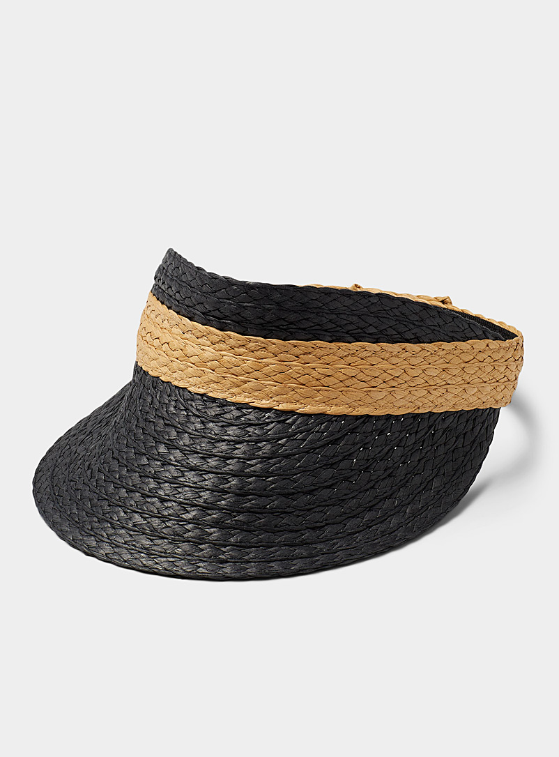 Canadian Hat Black Contrast band straw visor for women